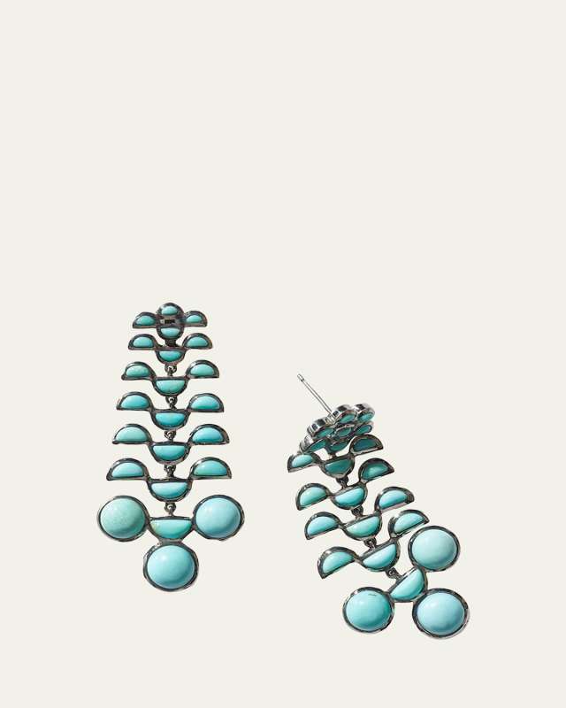 Reptile Girandole Earrings in Turquoise